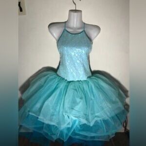 Curtain Call Girl's Blue Tutu Ballet Dance Halloween Costume Blue child M